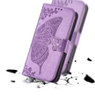 Etui z klapką do Motorola Edge 50 Neo, Butterfly, fioletowe