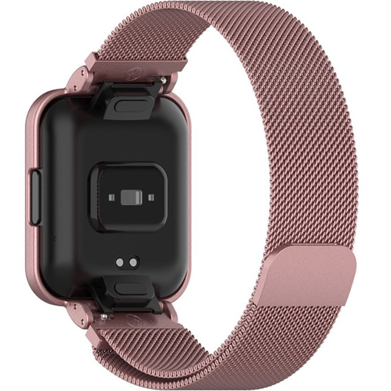 Pasek Bransoleta Milanese z Etui do Xiaomi Redmi Watch 2 Lite, Różowy