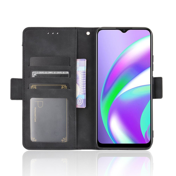 Etui z klapką do Oppo A15 / A15S, Card Slot, czarne