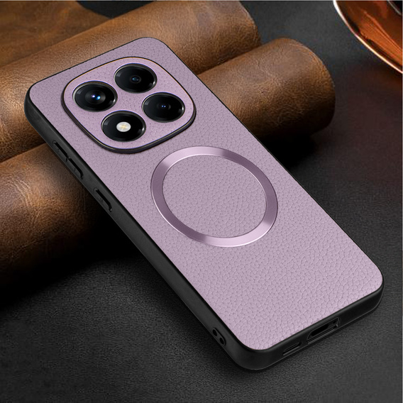 Etui do Xiaomi Redmi Note 14 Pro 5G, Leather Hybrid MagSafe, fioletowe