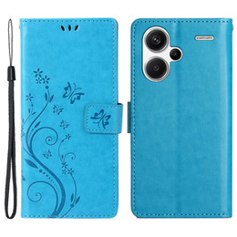 Etui z klapką do Xiaomi Redmi Note 13 Pro+, Butterfly, niebieskie