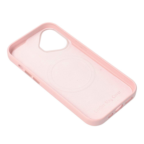 Skórzane Etui do MagSafe do iPhone 16, różowe + Szkło Hartowane 9H