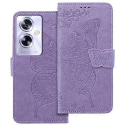Etui z klapką do Oppo A79 5G, Butterfly, fioletowe