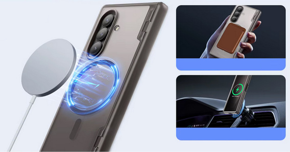 Etui do Samsung Galaxy Z Fold 7, Mobosi z ochroną zawiasów, Silver Shadow