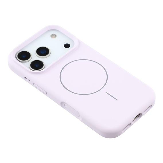Etui silikonowe do iPhone 17 Pro - kompatybilne z MagSafe, antywstrząsowe, fioletowe
