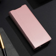 Etui Dux Ducis Bril Series do Samsung Galaxy Z Fold7 5G – różowe, skórzane, z funkcją podstawki