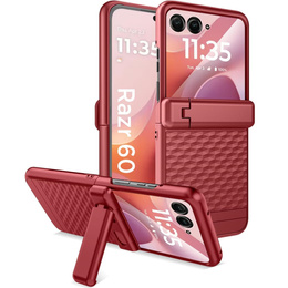 Etui do Motorola Razr 60 Ultra, PC Kickstand Case, ze szkłem, czerwone