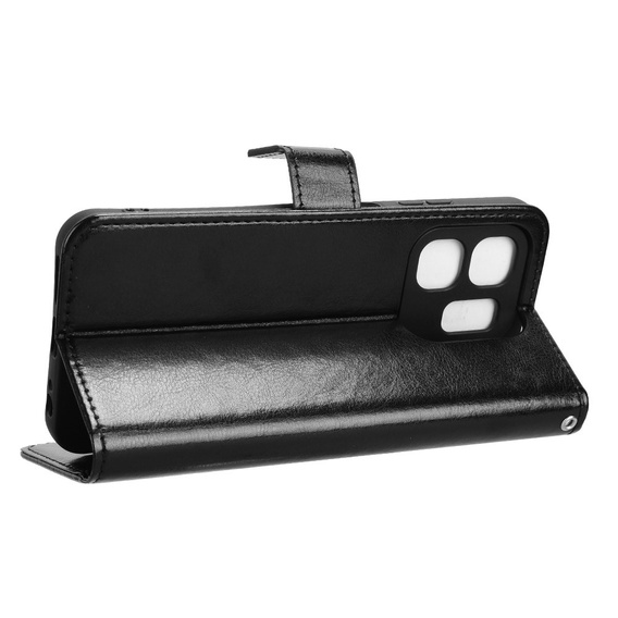 Etui z klapką do Infinix Hot 50i 4G, Crazy Horse Wallet, czarne