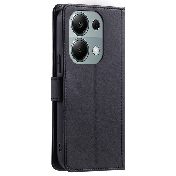 Etui z klapką do Xiaomi Redmi Note 13 Pro 4G / Xiaomi Redmi Note 14S / Xiaomi Poco M6 Pro 4G, Rhombus Crossbody Leather, czarne