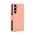 Etui z klapką do Samsung Galaxy S25 FE, Card Slot, różowe