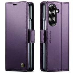 Etui z klapką CASEME do Samsung Galaxy Z Fold7 5G Litchi Wallet – fioletowe