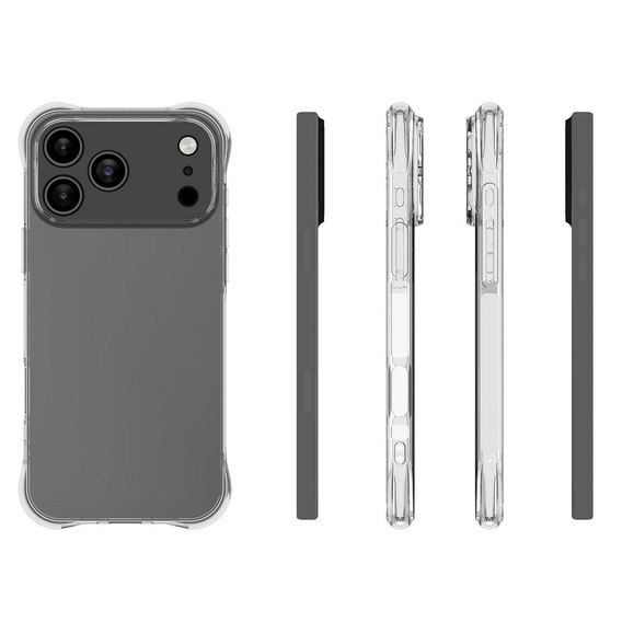 Przezroczyste etui TPU do iPhone 17 Pro Max – wzmacniane rogi, ochrona aparatów