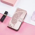Etui z klapką do Xiaomi Redmi Note 14 4G, Butterfly, różowe rose gold