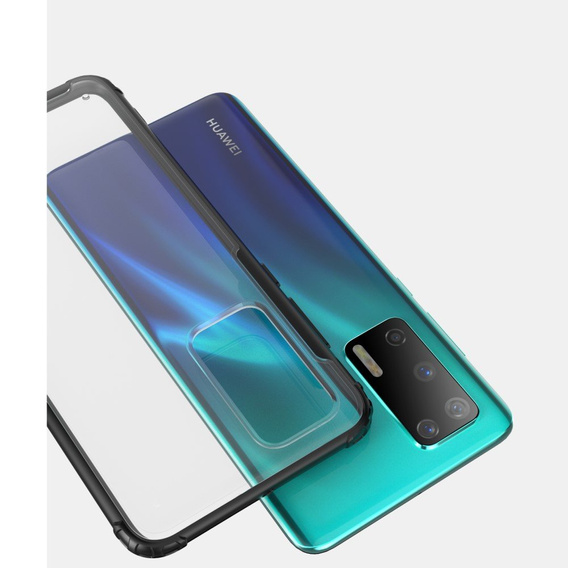Etui do Huawei P40, Obudowa Fusion Case, Matowe przezroczyste / Czarna ramka