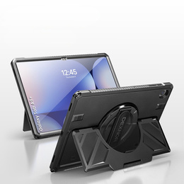 Etui Dexnor 360° do Samsung Galaxy Tab A9+, z paskiem i miejscem na rysik - czarne