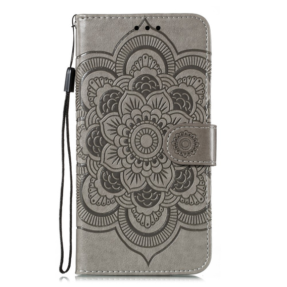 Etui z klapką do Xiaomi Redmi Note 9s/ 9 Pro, Mandala, szare