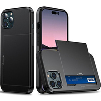 Etui do iPhone 15 Pro, Sliding Card Holder, czarne