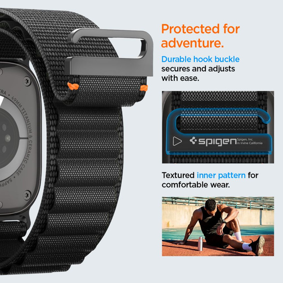 Pasek Spigen WBF1 Band do Apple Watch 8/9/10/11/SE/Ultra 1/2 (44/45/46/49 mm) – Black