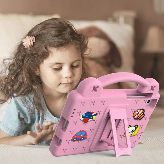 Etui do Samsung Galaxy Tab A7 Lite 8.7 T220/T225, Cute Patterns, z podstawką, Różowe