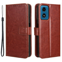 Etui z klapką do Motorola Moto G24 / G24 Power / G04, Crazy Horse Wallet, brązowe