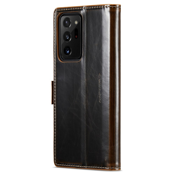 Etui z klapką CASEME do Samsung Galaxy Note 20 Ultra, Waxy Textured, kawowe