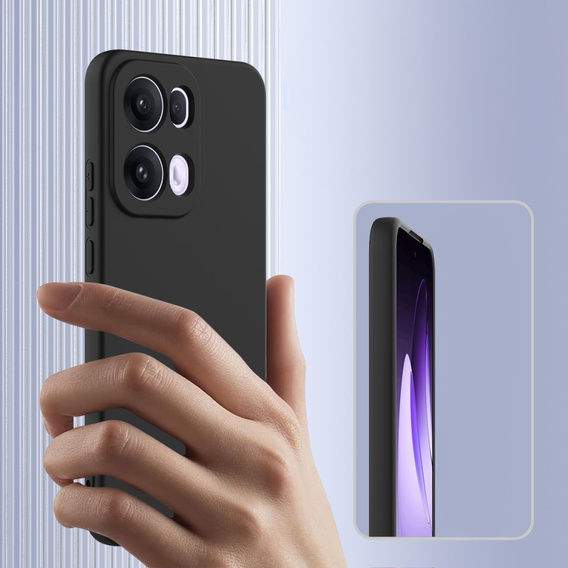 Etui silikonowe do Oppo Reno13 Pro 5G – czarne, kompatybilne z MagSafe, antywstrząsowe