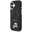 Etui Karl Lagerfeld do iPhone 17, Karl & Choupette Heads Pins & Logo, do MagSafe, czarne