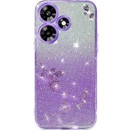 Etui do Infinix Hot 30, Glitter Flower, fioletowe