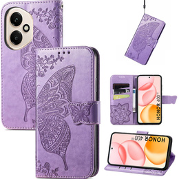 Etui z klapką do Honor 400 5G, Butterfly, fioletowe