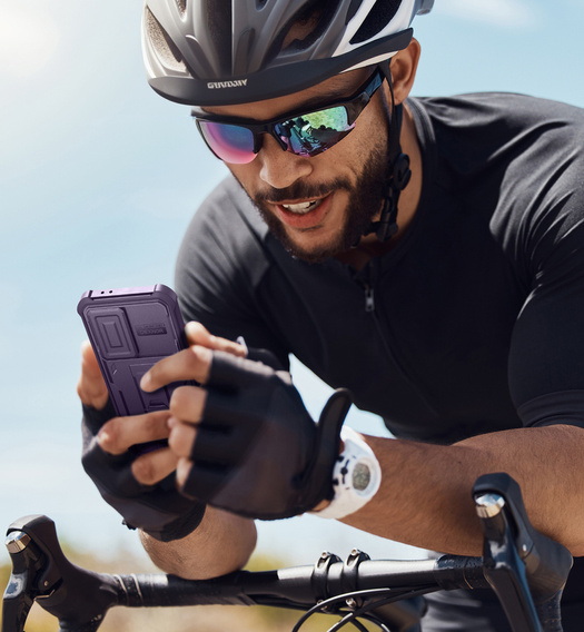 Etui pancerne do Samsung Galaxy A36 5G, Dexnor Kickstand Cam Protector, fioletowe
