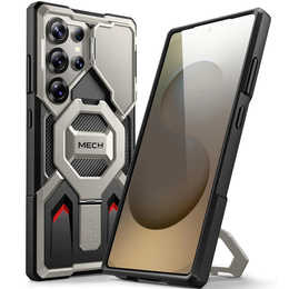 Etui do Samsung Galaxy S25 Ultra, Tongate MECH MagSafe Series, TiGray + Szkło Hartowane 9H