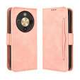 Etui z klapką do Honor Magic 8 Lite, Card Slot, różowe