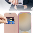 Etui z klapką do Samsung Galaxy S25 FE, RFID Wallet MagSafe z ochroną aparatu, różowe