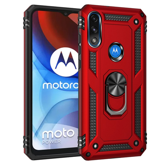 Etui pancerne do Motorola Moto E7 Power / E7i Power, Nox Case Ring, czerwone