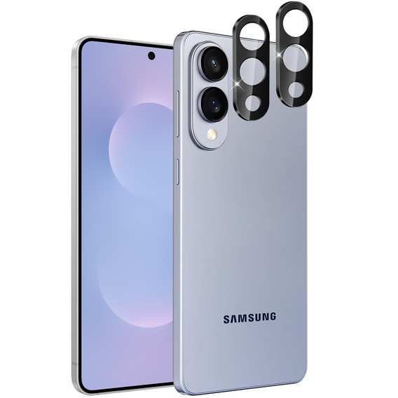 2x Szkło hartowane na aparat ERBORD do Samsung Galaxy S25 Edge, czarne