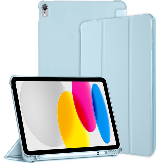 Etui do iPad 10.9" 2022 (10 gen.) / iPad 11" 2025 A16 (11 gen.), Smart Pencil, z miejscem na rysik, niebieskie