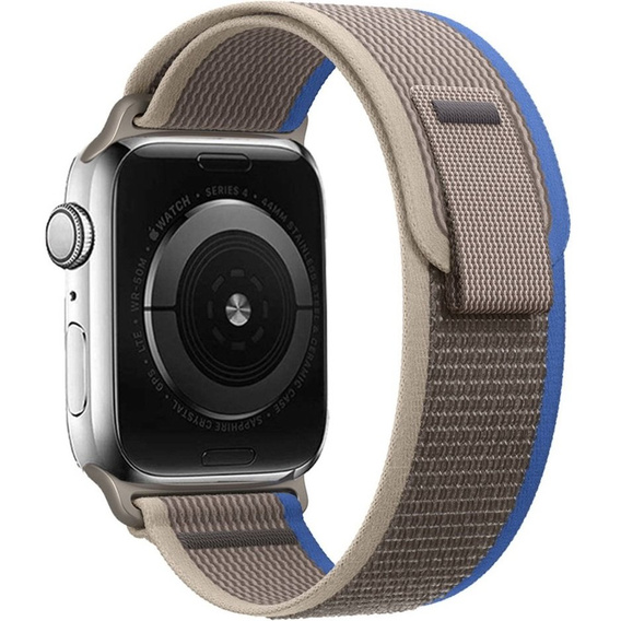 Pasek Nylonowy do Apple Watch 1/2/3/4/5/6/7/8/9/SE/ULTRA ULTRA 2 42/44/45/49mm, Szary / Niebieski