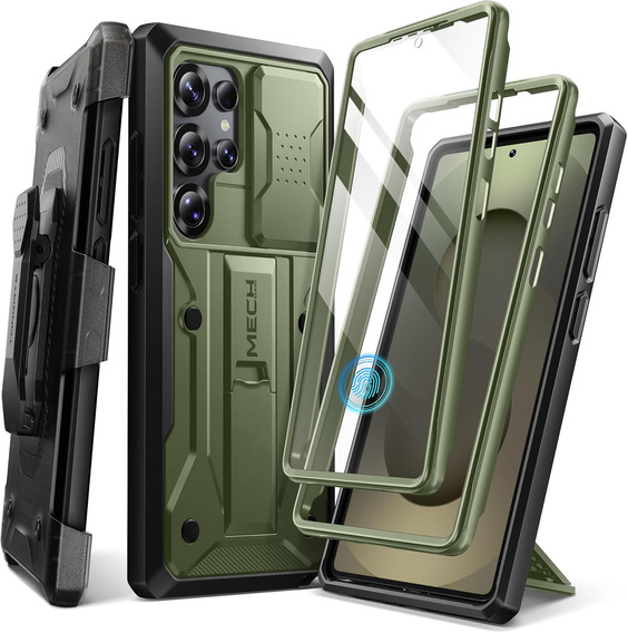 Etui do Samsung Galaxy S25 Ultra, Tongate MECH Series, Klips do paska, zielone