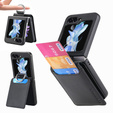 Etui do Samsung Galaxy Z Flip7 FE / Z Flip6, Card Slot Ring Case, czarne