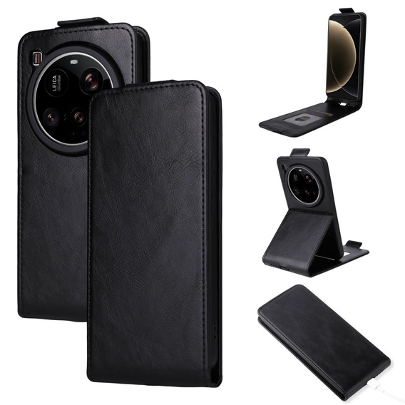 Etui z klapką do Xiaomi 15 Ultra, Flip, czarne