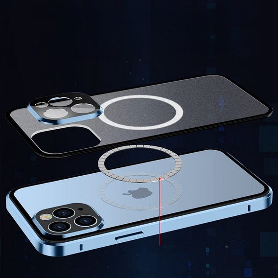 Etui Magnetic Dual Glass MagSafe do iPhone 13 Pro, niebieskie