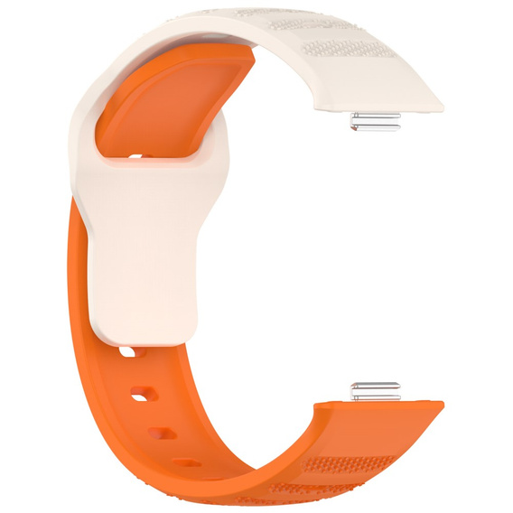 Pasek Silikonowy do Huawei Watch Fit 4 / 4 Pro / 3, Pomarańczowy / Beżowy