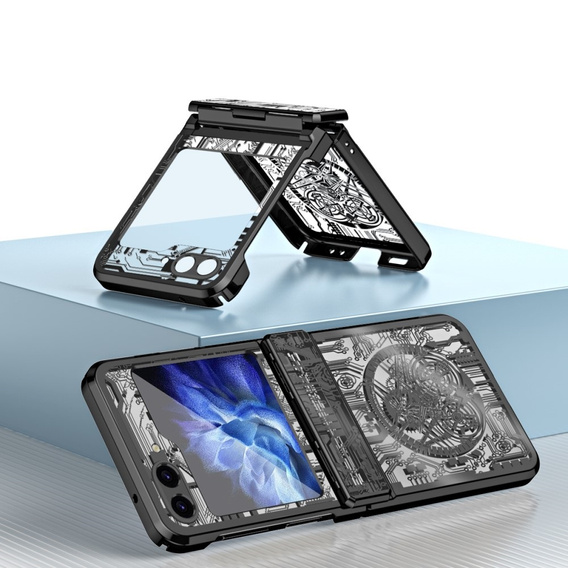 Etui do Samsung Galaxy Z Flip7 FE / Z Flip6, Mechanical Legend, czarne