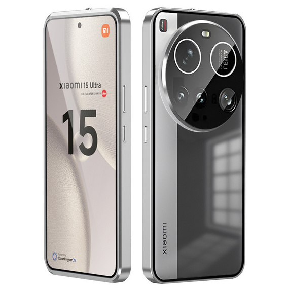 Etui do Xiaomi 15 Ultra, Magnetic Dual Glass, srebrne