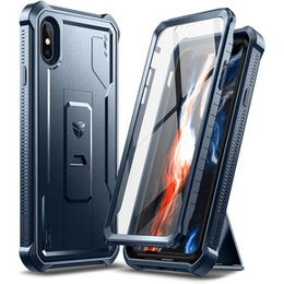 Etui pancerne do iPhone X / XS, Dexnor Full Body, granatowe