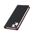 Etui z klapką do iPhone 15, Litchi Skin Grain, czarne