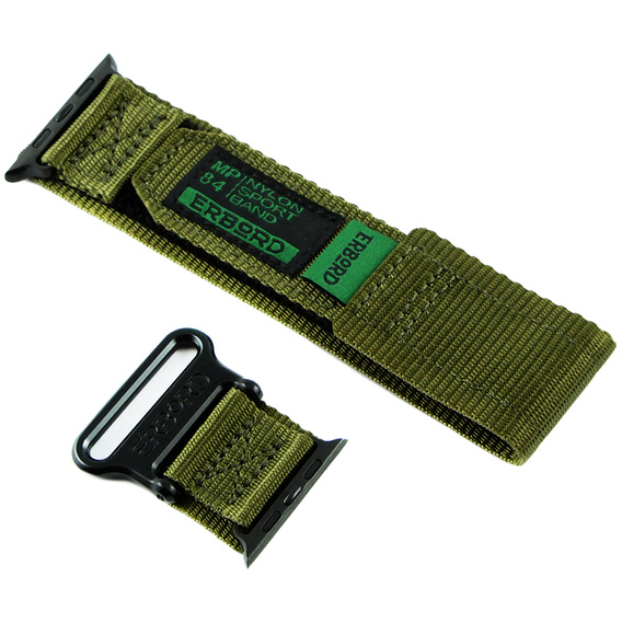 Pasek Nylonowy ERBORD MP84 do Apple Watch 1/2/3/4/5/6/7/8/9/10/11/SE Ultra 1/2/3 42/44/45/46/49mm, Zielony