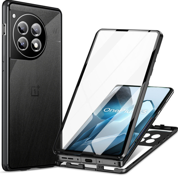 Etui do OnePlus 13, Magnetic Dual Glass, czarne