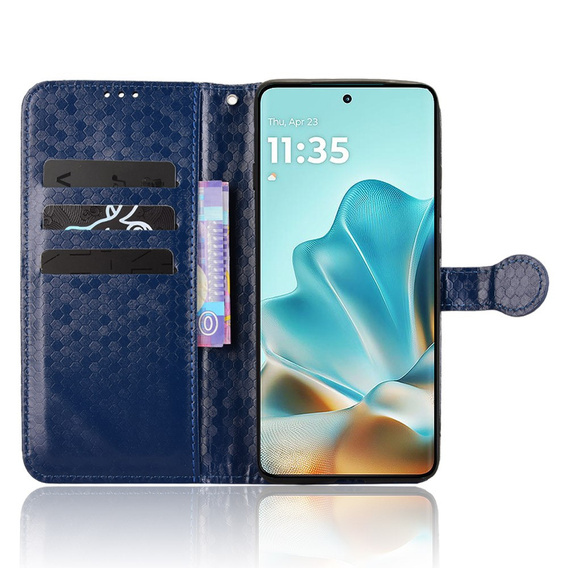 Etui z klapką do Motorola Edge 60 / 60 Fusion, Wallet Rhombus, niebieskie