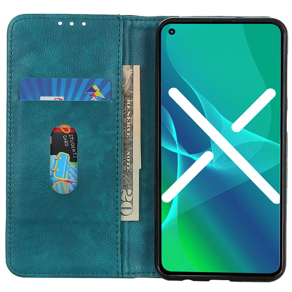 Etui do Samsung Galaxy M13 4G, Wallet Litchi Leather, zielone